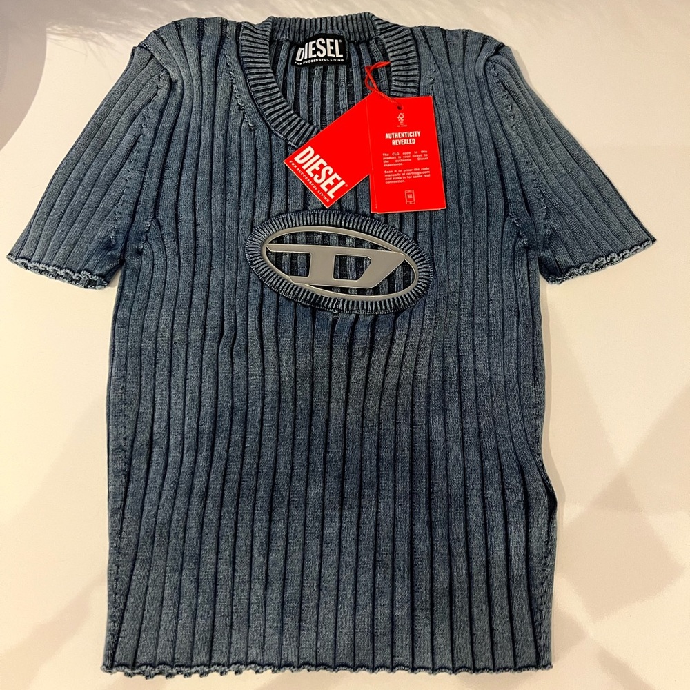 Diesel logo plaque short sleeved t shirt